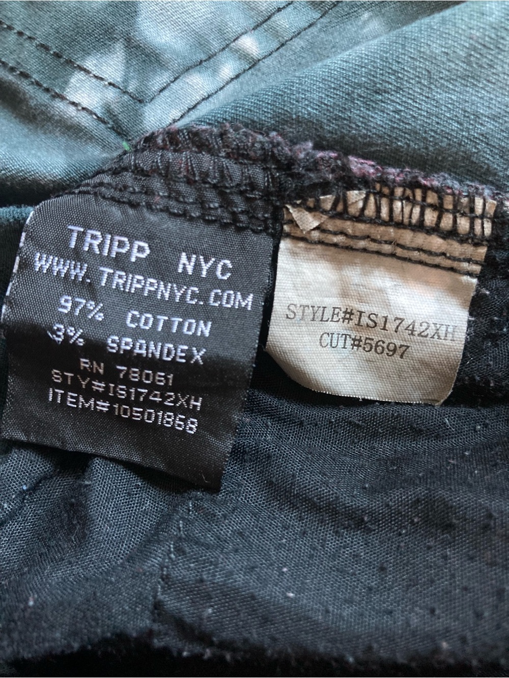 Tripp NYC red plaid distressed tie dye pants jeans Punk grunge goth size 18 - Picture 10 of 16